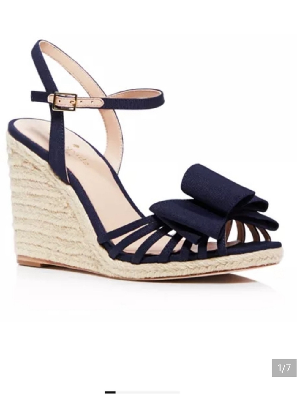 kate spade Black Bow Espadrille Wedge Sandals